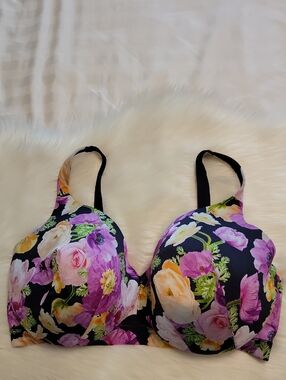 Cacique Women's Bra 46H Lightly Lined Full Coverage Floral Pastel Flowers